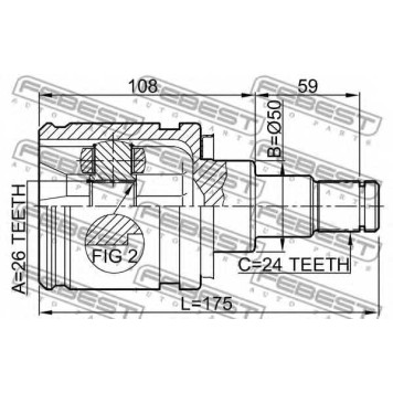 Шарнир приводного вала FEBEST 0111-AZT250LH-1