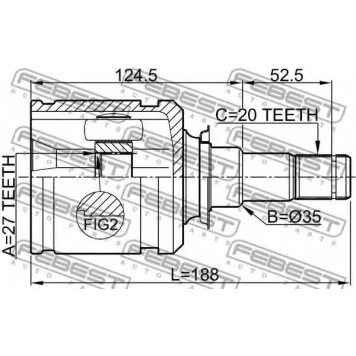 Шарнир приводного вала FEBEST 0111-AZT255LH-1