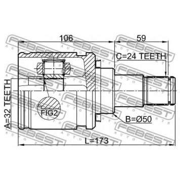 Шарнир приводного вала FEBEST 0111-CDT220LH-1