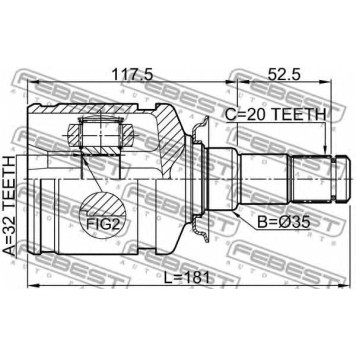 Шарнир приводного вала FEBEST 0111-CT220LH-1