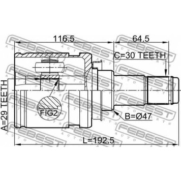 Шарнир приводного вала FEBEST 0111-KUN26-1