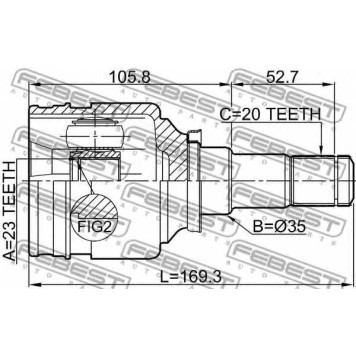 Шарнир приводного вала FEBEST 0111-NHW20RH-1