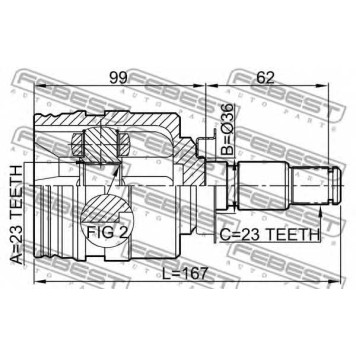 Шарнир приводного вала FEBEST 0111-SXA10RH-1