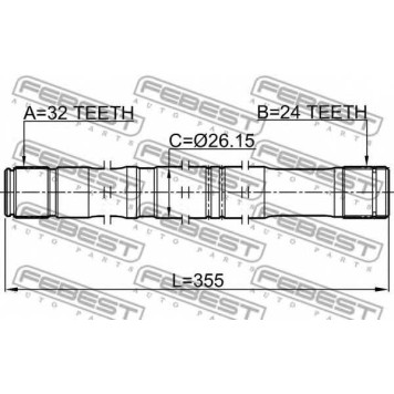 Приводной вал FEBEST 0112-CDT220LH-1
