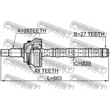 Шарнир приводного вала FEBEST 0114-ACV30A48-1