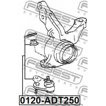 Несущий / направляющий шарнир FEBEST 0120-ADT250-1