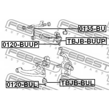 Несущий / направляющий шарнир FEBEST 0120-BUUP-1