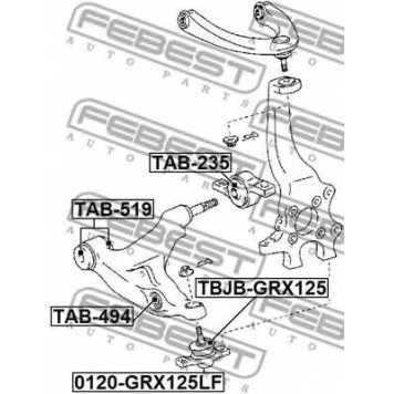 Несущий / направляющий шарнир FEBEST 0120-GRX125LF-1