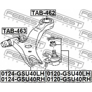 Несущий / направляющий шарнир FEBEST 0120-GSU40LH-1
