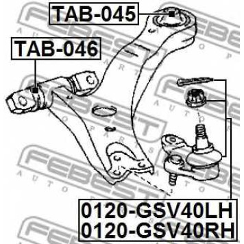 Несущий / направляющий шарнир FEBEST 0120-GSV40LH-1