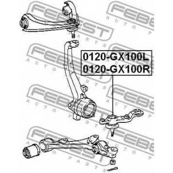 Несущий / направляющий шарнир FEBEST 0120-GX100R-1