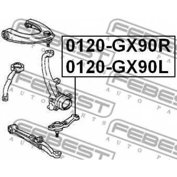 Несущий / направляющий шарнир FEBEST 0120-GX90L-1