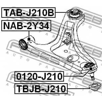 Несущий / направляющий шарнир FEBEST 0120-J210-1