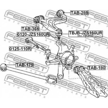 Несущий / направляющий шарнир FEBEST 0120-JZS160UR-1