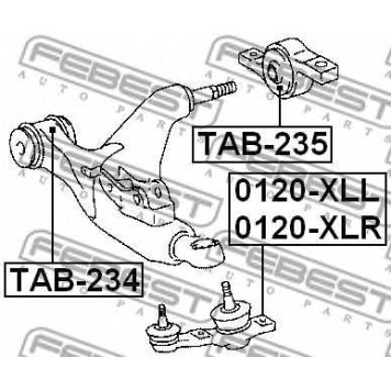 Несущий / направляющий шарнир FEBEST 0120-XLR-1