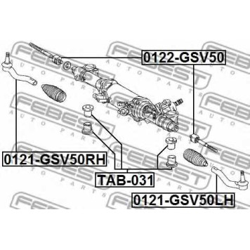 Наконечник поперечной рулевой тяги FEBEST 0121-GSV50RH-1