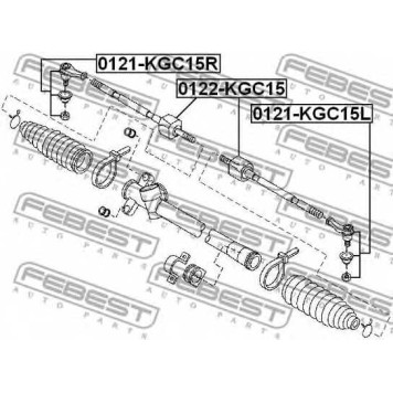 Наконечник поперечной рулевой тяги FEBEST 0121-KGC15R-1