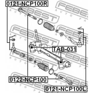 Наконечник поперечной рулевой тяги FEBEST 0121-NCP100R-1