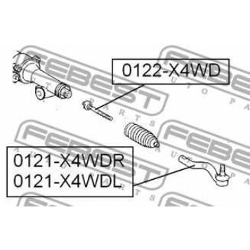 Осевой шарнир рулевой тяги FEBEST 0122-X4WD-1