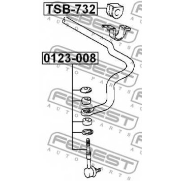 Тяга / стойка стабилизатора FEBEST 0123-008-1