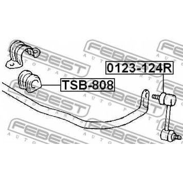 Тяга / стойка стабилизатора FEBEST 0123-124R-1