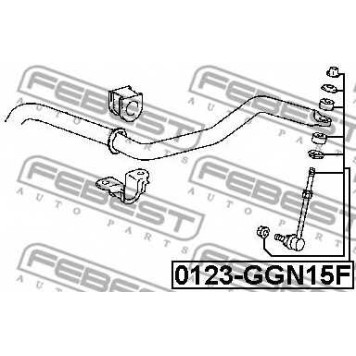 Тяга / стойка стабилизатора FEBEST 0123-GGN15F-1