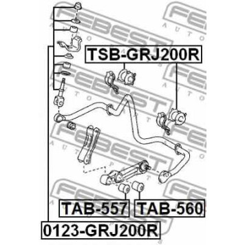 Тяга / стойка стабилизатора FEBEST 0123-GRJ200R-1