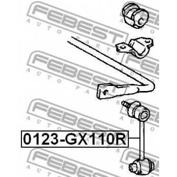 Тяга / стойка стабилизатора FEBEST 0123-GX110R-1