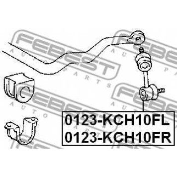 Тяга / стойка стабилизатора FEBEST 0123-KCH10FR-1