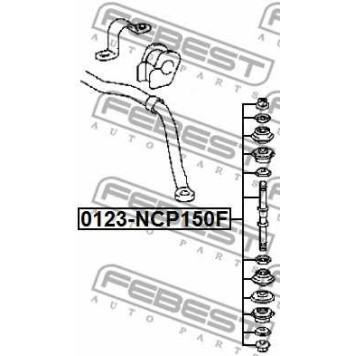 Тяга / стойка стабилизатора FEBEST 0123-NCP150F-1