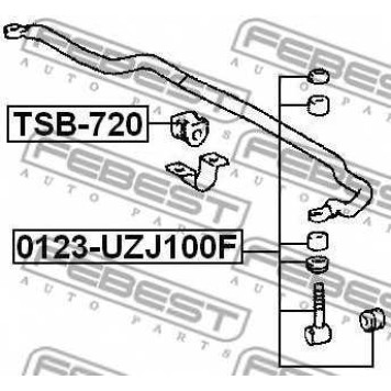 Тяга / стойка стабилизатора FEBEST 0123-UZJ100F-1
