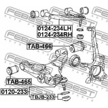 Рычаг независимой подвески колеса FEBEST 0124-234LH-1