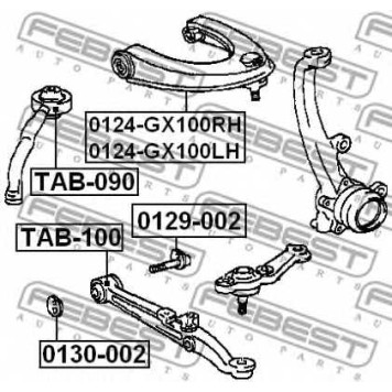 Рычаг независимой подвески колеса FEBEST 0124-GX100LH-1