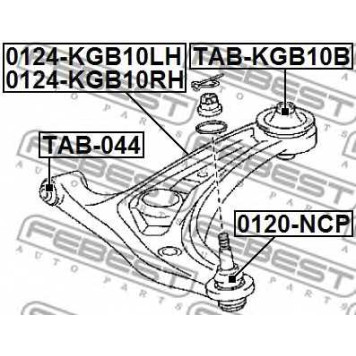 Рычаг независимой подвески колеса FEBEST 0124-KGB10RH-1