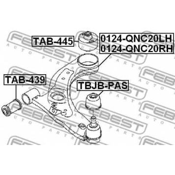 Рычаг независимой подвески колеса FEBEST 0124-QNC20LH-1