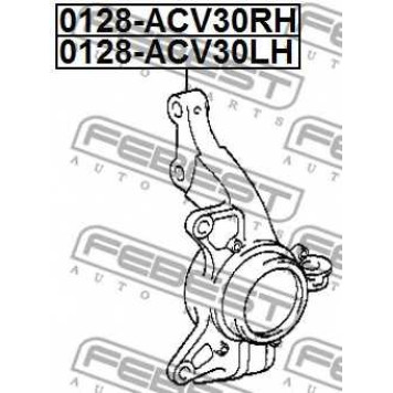 Поворотный кулак, подвеска колеса FEBEST 0128-ACV30FRH-1