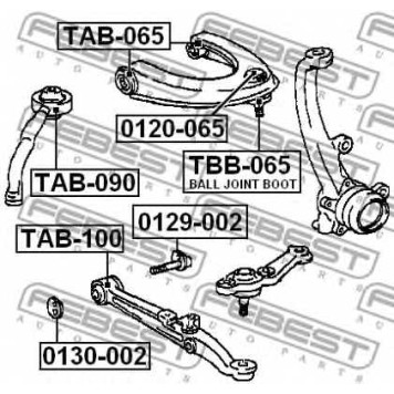 Чаша холостого хода, балка моста FEBEST 0130-002-1