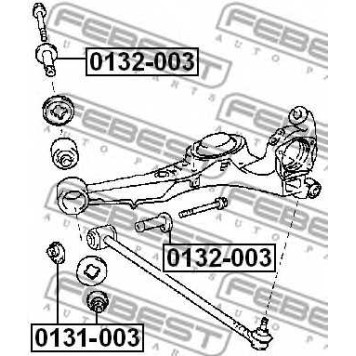 Чаша холостого хода, балка моста FEBEST 0132-003-1