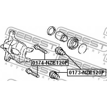 Пыльник, управление корпуса скобы тормоза FEBEST 0173-NZE120F-1