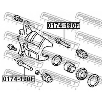 Направляющий болт корпуса скобы тормоза FEBEST 0174-190F-1