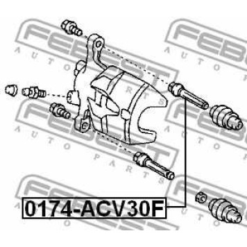 Направляющий болт корпуса скобы тормоза FEBEST 0174-ACV30F-1