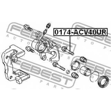 Направляющий болт корпуса скобы тормоза FEBEST 0174-ACV40UR-1