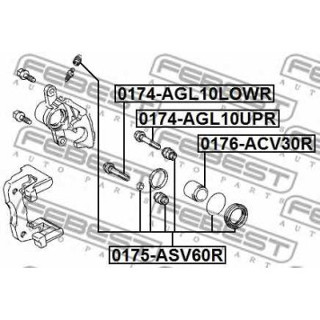 Направляющий болт корпуса скобы тормоза FEBEST 0174-AGL10UPR-1