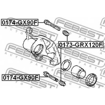 Направляющий болт корпуса скобы тормоза FEBEST 0174-GX90F-1