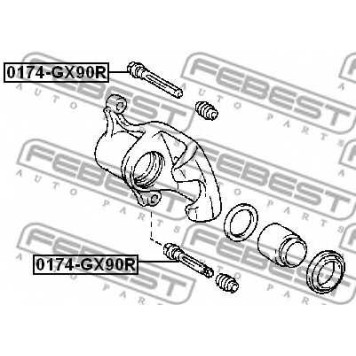 Направляющий болт корпуса скобы тормоза FEBEST 0174-GX90R-1