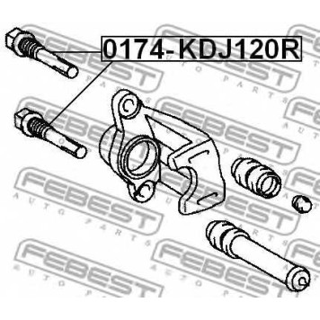 Направляющий болт корпуса скобы тормоза FEBEST 0174-KDJ120R-1