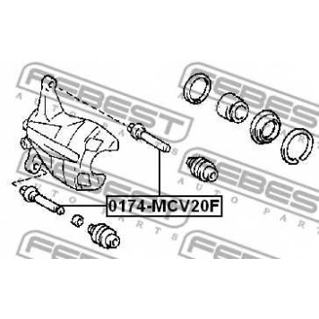 Направляющий болт корпуса скобы тормоза FEBEST 0174-MCV20F-1