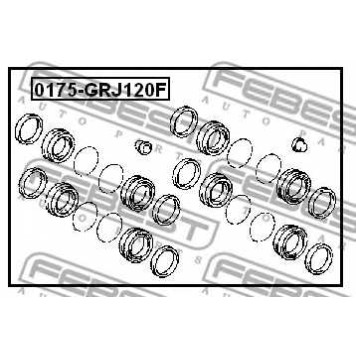Ремкомплект тормозного суппорта FEBEST 0175-GRJ120F-1