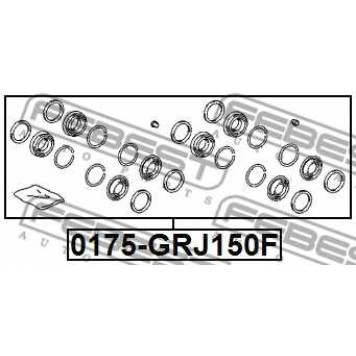 Ремкомплект тормозного суппорта FEBEST 0175-GRJ150F-1