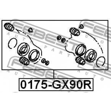 Ремкомплект тормозного суппорта FEBEST 0175-GX90R-1